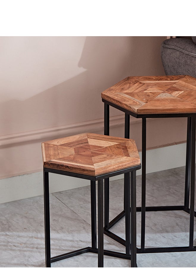 Home Box Chevron 2-Piece Nesting Table Set 40x50x30 cm  - Image 2