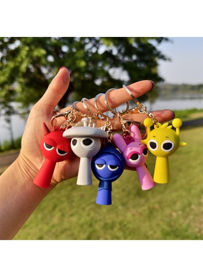Cartoon Sprunki Keychain Cute Sprunki Oren Raddy Gray Brud Vineria For Girl Boy Bag Pendant Keyring Jewelry Fans Gifts-Color:H12 - Image 3