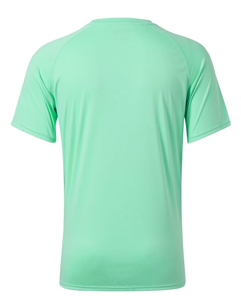 Willit Men's Rashguard Swim Shirt Short Sleeve UPF 50+ Sun Protection Shirt SPF Quick Dry Water Shirt Light Green L - Image 3