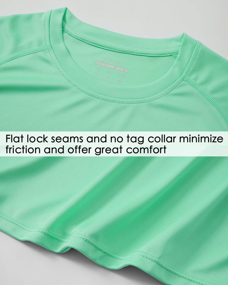 Willit Men's Rashguard Swim Shirt Short Sleeve UPF 50+ Sun Protection Shirt SPF Quick Dry Water Shirt Light Green L - Image 5