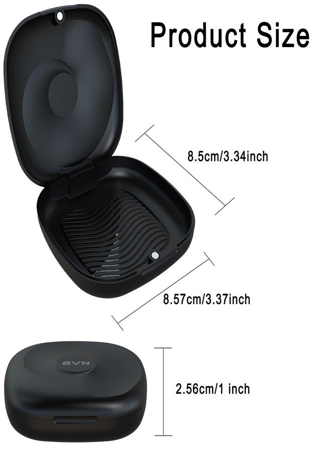 BVN Magnetic Seal Slim Orthodontic Dental Case with Unique Conch Texture, Portable Storage Holder for Braces, Teeth Aligner, Retainer, Mouth Guard, Night Guard & Denture - Black - Image 3