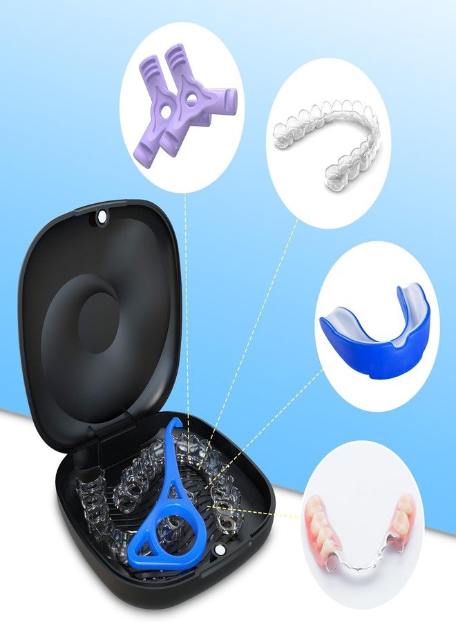 BVN Magnetic Seal Slim Orthodontic Dental Case with Unique Conch Texture, Portable Storage Holder for Braces, Teeth Aligner, Retainer, Mouth Guard, Night Guard & Denture - Black - Image 5