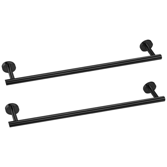 2 PIECES MATTE BLACK BATHROOM TOWEL BAR 24 INCH DOUBLE TOWEL RACKSBATHROOM TOWEL HOLDER TOWEL HANGER FOR BATHROOM STAINLESS STEEL WALL MOUNT