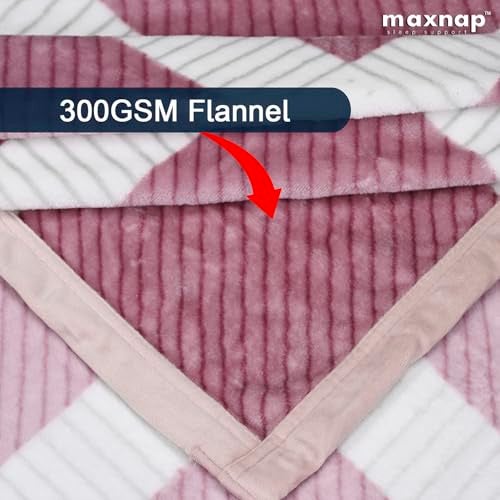 MAXNAP Cloudrest - Maroon Grid Pattern All-Weather AC Blanket for Double Bed – 300 GSM Ultra Soft, Lightweight & Breathable – 220x240 cm, Ideal for Year-Round Use - Image 3