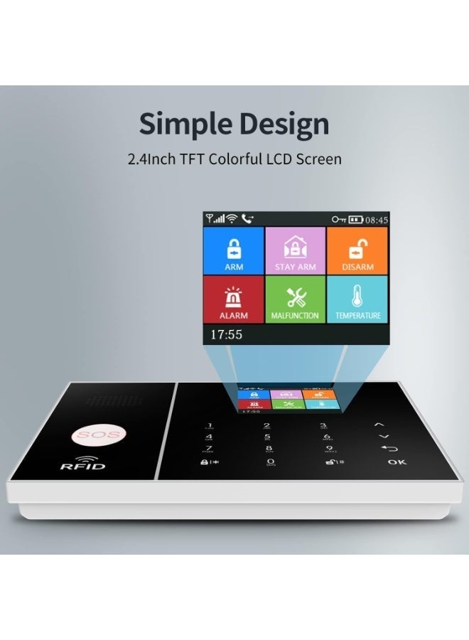 WALALLA Alarm System for Home Security,WiFi+GSM 4G DIY Alarm Kit with Phone APP Alert, Door/Window Sensor, Remote, Compatible with Alexa and Google for House, Apartment - Image 4