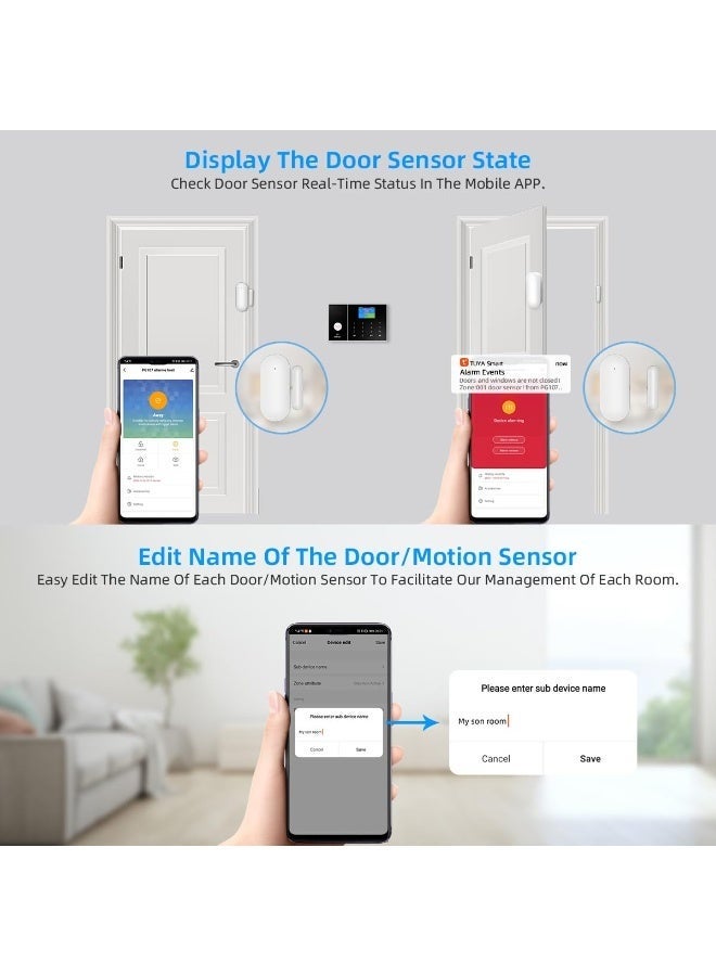 WALALLA Alarm System for Home Security,WiFi+GSM 4G DIY Alarm Kit with Phone APP Alert, Door/Window Sensor, Remote, Compatible with Alexa and Google for House, Apartment - Image 3