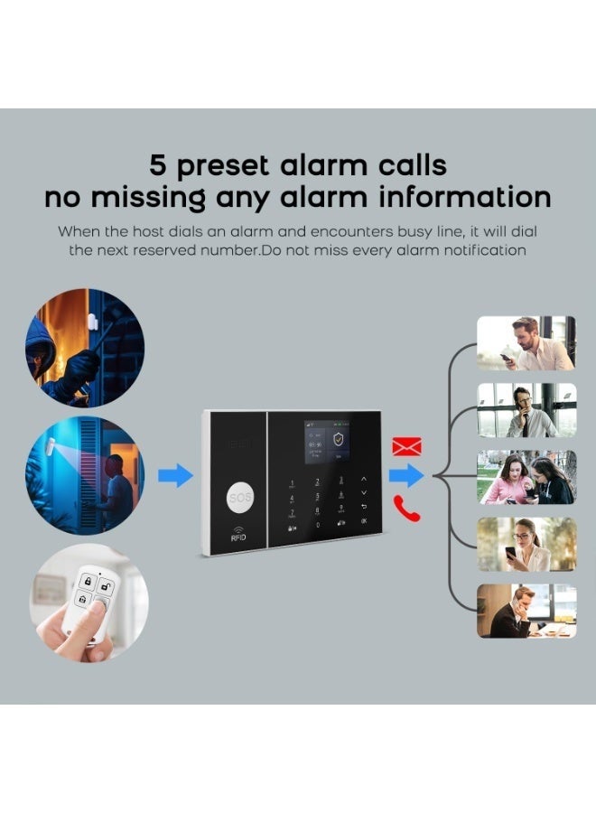 WALALLA Alarm System for Home Security,WiFi+GSM 4G DIY Alarm Kit with Phone APP Alert, Door/Window Sensor, Remote, Compatible with Alexa and Google for House, Apartment - Image 5