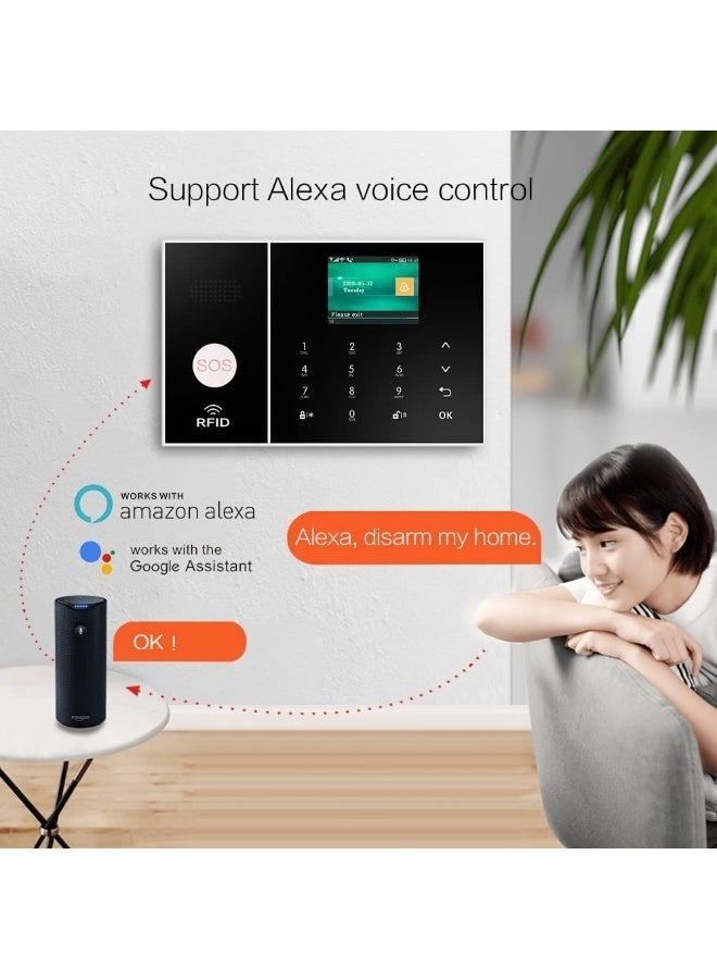 WALALLA Alarm System for Home Security,WiFi+GSM 4G DIY Alarm Kit with Phone APP Alert, Door/Window Sensor, Remote, Compatible with Alexa and Google for House, Apartment - Image 2