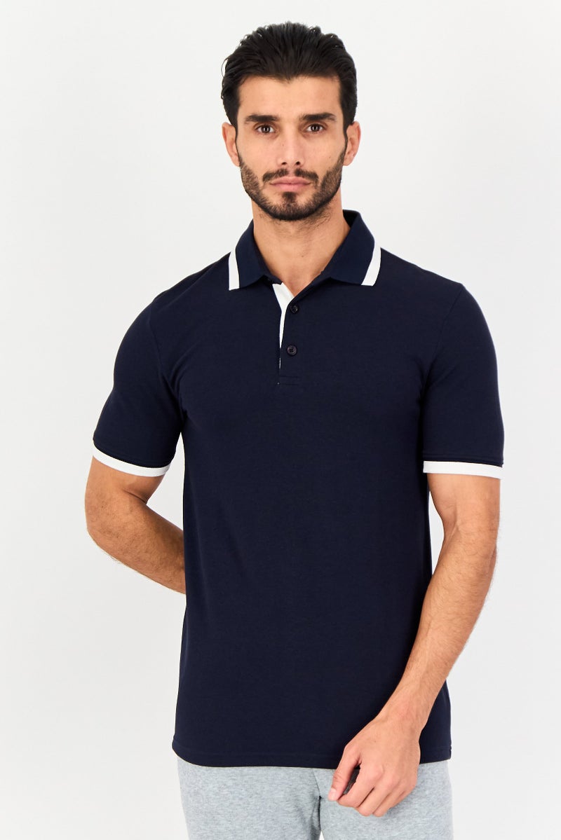 PUMA قميص بولو قصير الأكمام للرجال، مناسب للرياضة، خارجي، لون كحلي - Image 1