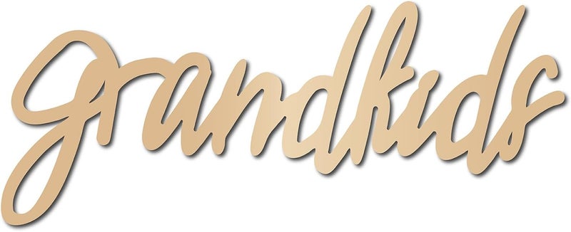 CREATCABIN Grandkids Laser Cut Wood Letter Sign Wall Decor Cutouts Unfinished Wooden Signs Wall Art Basswood Hanging Sculpture Decoration for Painting Crafts DIY Home Bedroom Decor Gift 11.8x4.7Inch - Image 1