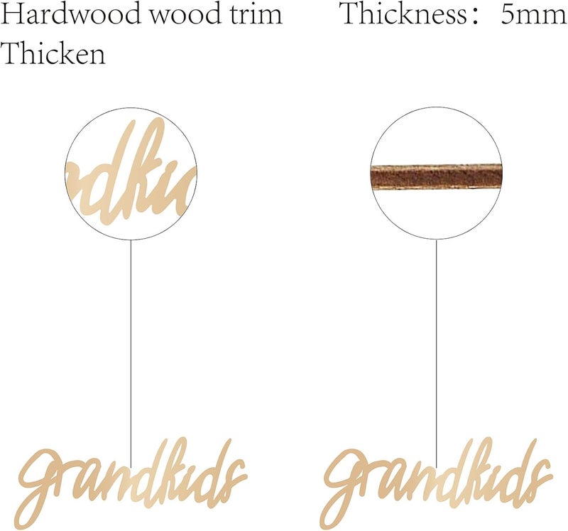 CREATCABIN Grandkids Laser Cut Wood Letter Sign Wall Decor Cutouts Unfinished Wooden Signs Wall Art Basswood Hanging Sculpture Decoration for Painting Crafts DIY Home Bedroom Decor Gift 11.8x4.7Inch - Image 3