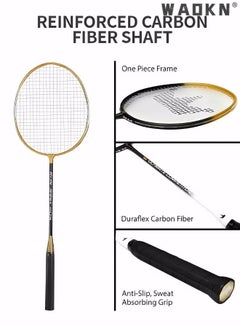 WAOKN 2 Pieces Badminton Set,Outdoor sports set,Badminton Set Including 1 Badminton Bag,2 Rackets,3 badminton balls,1 Replacement Grip Tapes, Badminton Backyard Games for Outdoor, Garden, Beach, Family Fun  - Image 2