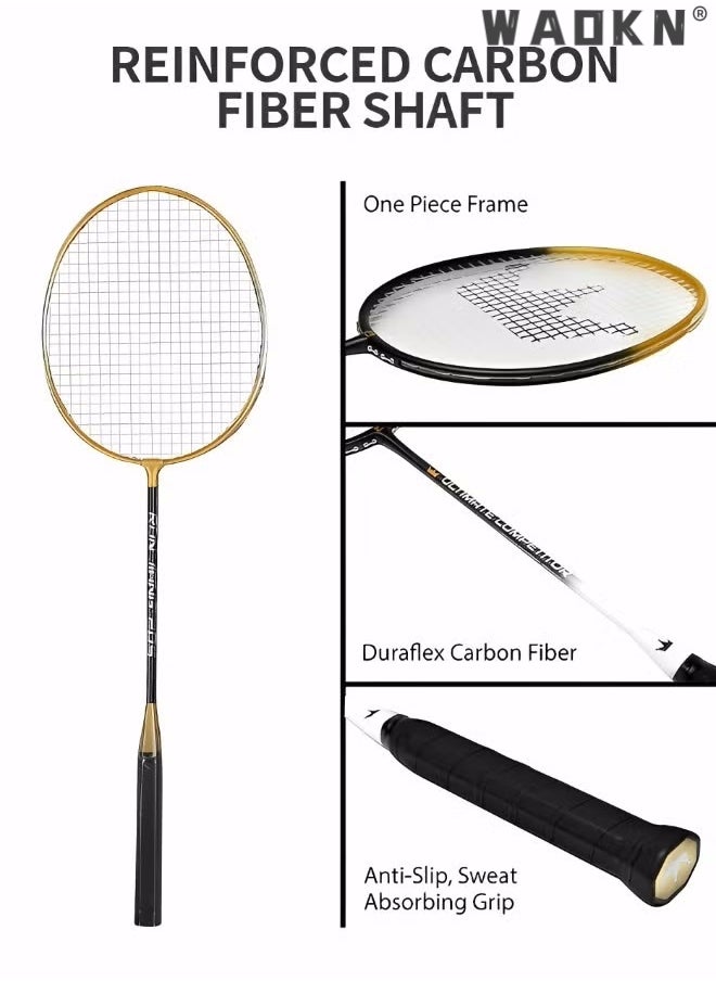 WAOKN 2 Pieces Badminton Set,Outdoor sports set,Badminton Set Including 1 Badminton Bag,2 Rackets,3 badminton balls,1 Replacement Grip Tapes, Badminton Backyard Games for Outdoor, Garden, Beach, Family Fun  - Image 2