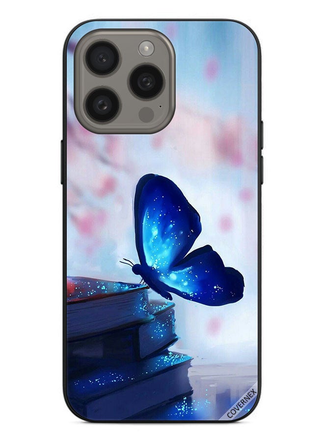 Covernex Protective Case Cover For Apple iPhone 15 Pro Butterfly Sitting On Books - Image 1