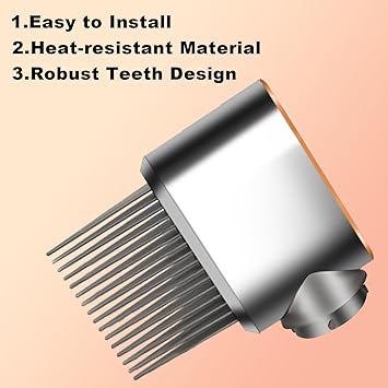 ZEPHBLOW Wide Tooth Comb Nozzle Attachment for Dyson Airwrap PreStyling Dryer Replacement Brush for Curly Coily Hair for Create Length Add Volume and Enhance Texture Part No97189404 - Image 5