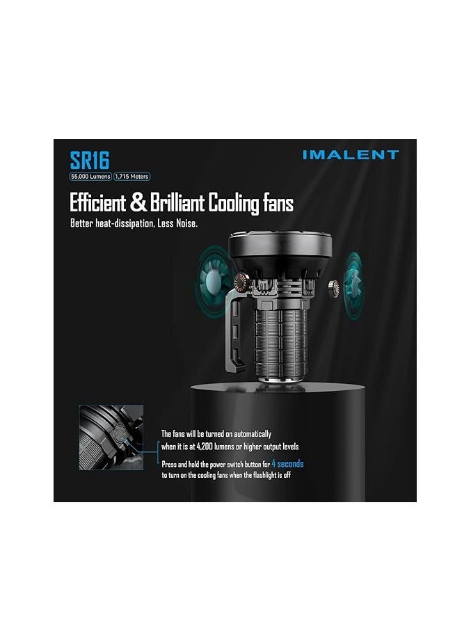 IMALENT SR16 Rechargeable Flashlight 55000 Lumens Super Bright Led Flashlight, with Cree XHP50.3 HI LEDs Waterproof Spotlight Flashlight Long Beam 1715 Meters for Emergency - Image 5