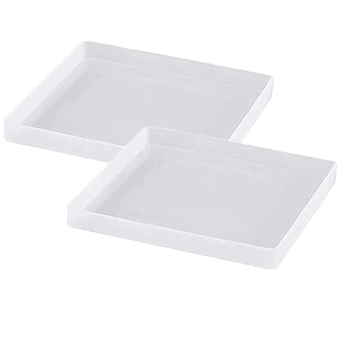 ADOERE قوالب كوستر شاي مربعة 5 مم عميقة من ADOERE لصب الراتنج السيليكوني، قوالب صب الراتنج، صب الراتنج لصنع الكوسترات، فن الراتنج DIY، ديكور المنزل (عبوة من 1) - Image 1