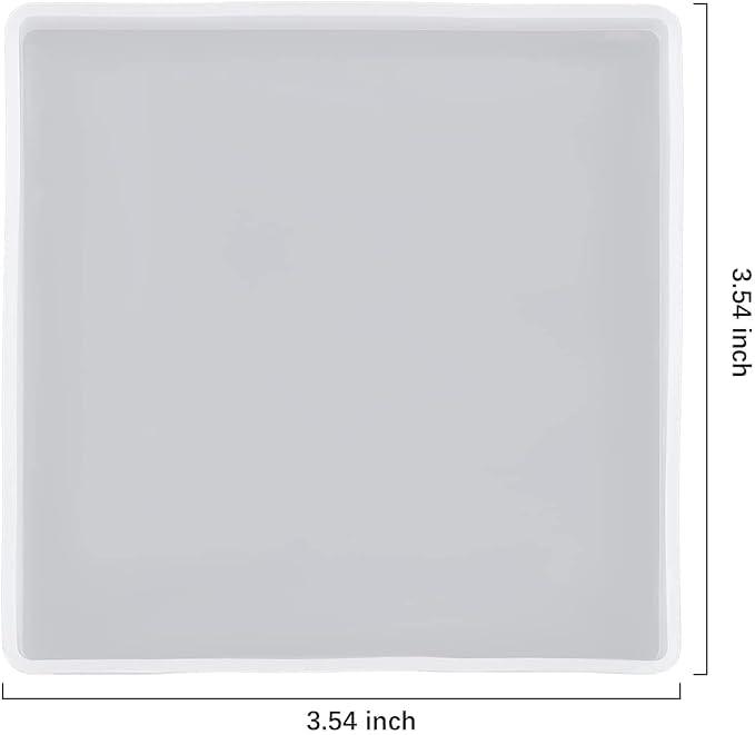 ADOERE قوالب كوستر شاي مربعة 5 مم عميقة من ADOERE لصب الراتنج السيليكوني، قوالب صب الراتنج، صب الراتنج لصنع الكوسترات، فن الراتنج DIY، ديكور المنزل (عبوة من 1) - Image 2