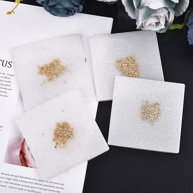 ADOERE قوالب كوستر شاي مربعة 5 مم عميقة من ADOERE لصب الراتنج السيليكوني، قوالب صب الراتنج، صب الراتنج لصنع الكوسترات، فن الراتنج DIY، ديكور المنزل (عبوة من 1) - Image 5