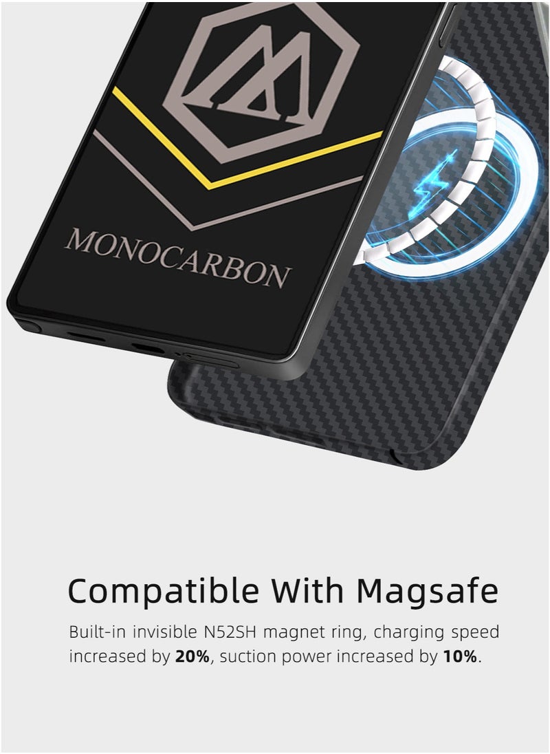 MONOCARBON Real Aramid Fiber Samsung Galaxy S25 ULTRA Case Cover [ULTRA SLIM MagSafe] Lightweight Anti-Scratch - Matte Black  - Image 3