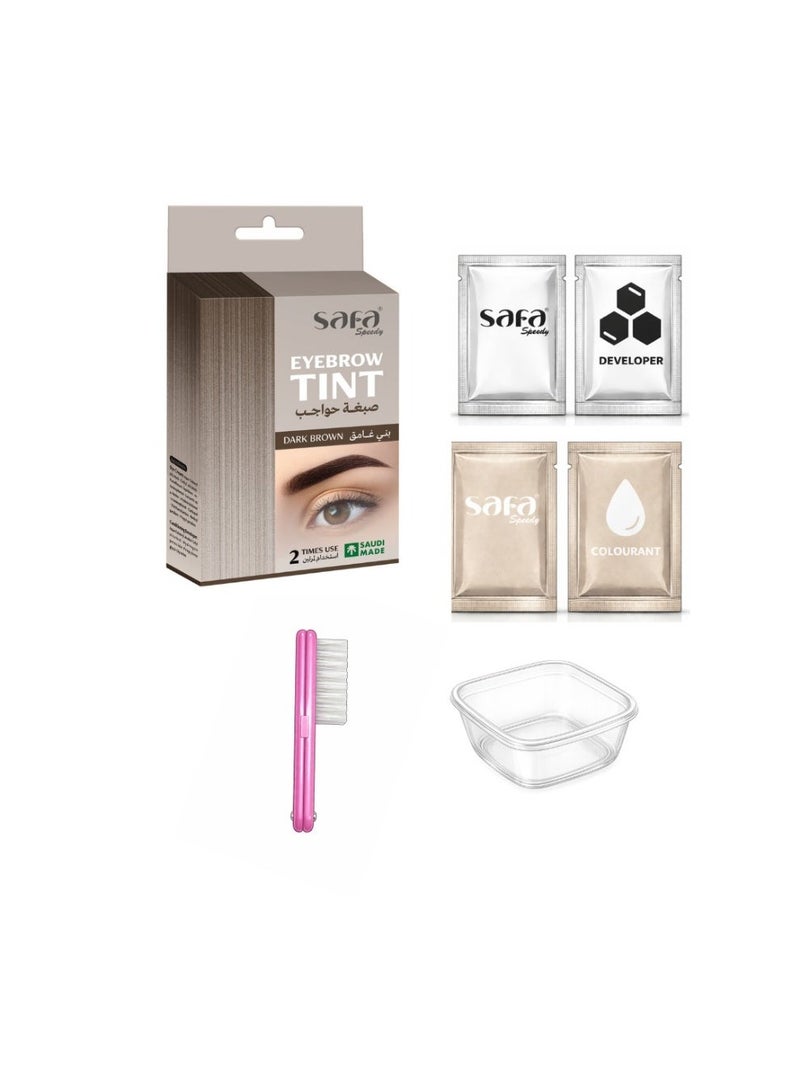 SAFA SPEEDY — PROFESSIONAL DARK BROWN EYEBROW TINT — LONG-LASTING NATURAL RICH COLOR — 2 USES — SAUDI MADE - Image 2