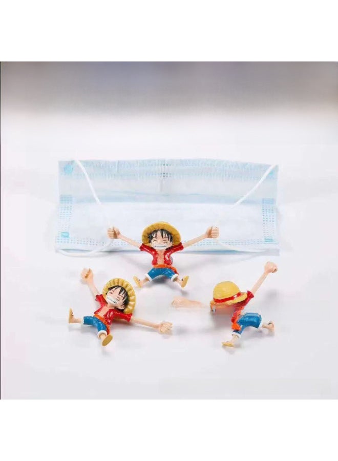 Anti-Le Disposable Mask Companion Ear Protection Artifact Non-Slip Painless Animation One Piece Luffy Doll Accessories Auxiliary-Color:Red  - Image 2