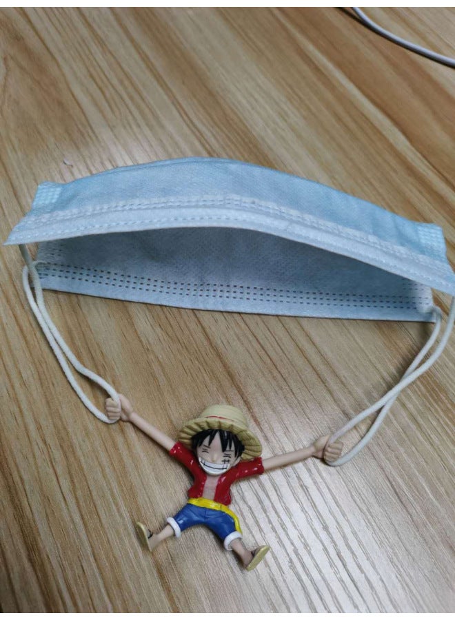 Anti-Le Disposable Mask Companion Ear Protection Artifact Non-Slip Painless Animation One Piece Luffy Doll Accessories Auxiliary-Color:Red  - Image 4