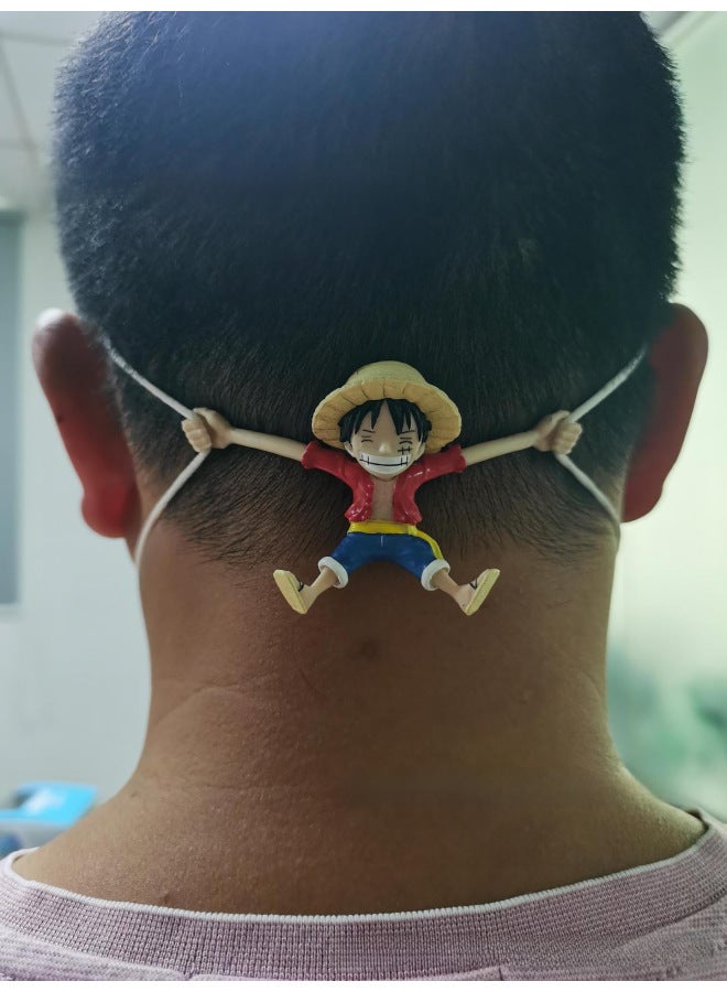 Anti-Le Disposable Mask Companion Ear Protection Artifact Non-Slip Painless Animation One Piece Luffy Doll Accessories Auxiliary-Color:Red  - Image 3