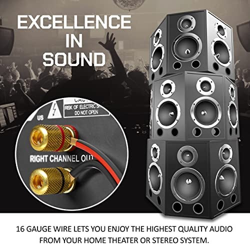 FEDUS 16 Gauge/AWG Speaker Wire 3M 9.8Ft Oxygen-Free Copper 2 Conductors Audio Speaker Cable for Car Speakers Stereos, Subwoofer, Home Theater Speakers, HiFi Surround Sound system, Radio - Image 3