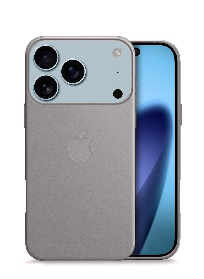 دبليو تيك حافظة شحن لاسلكية مغناطيسية جلدية فاخرة لأيفون 17 برو ماكس 5G 2025 - اللون الرمادي الحجري (MCMPMN) - Image 1