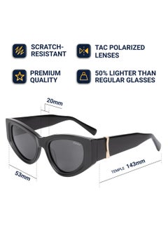 flâneur Flaneur Cats Eye Polarized Sunglasses - UV Protection Shades, Lightweight, Trendy Sunglasses for Women & Men, Scratch-Resistant, Designer Eyewear Accessories, Fashion Goggles with Polarized Lens  - Image 4