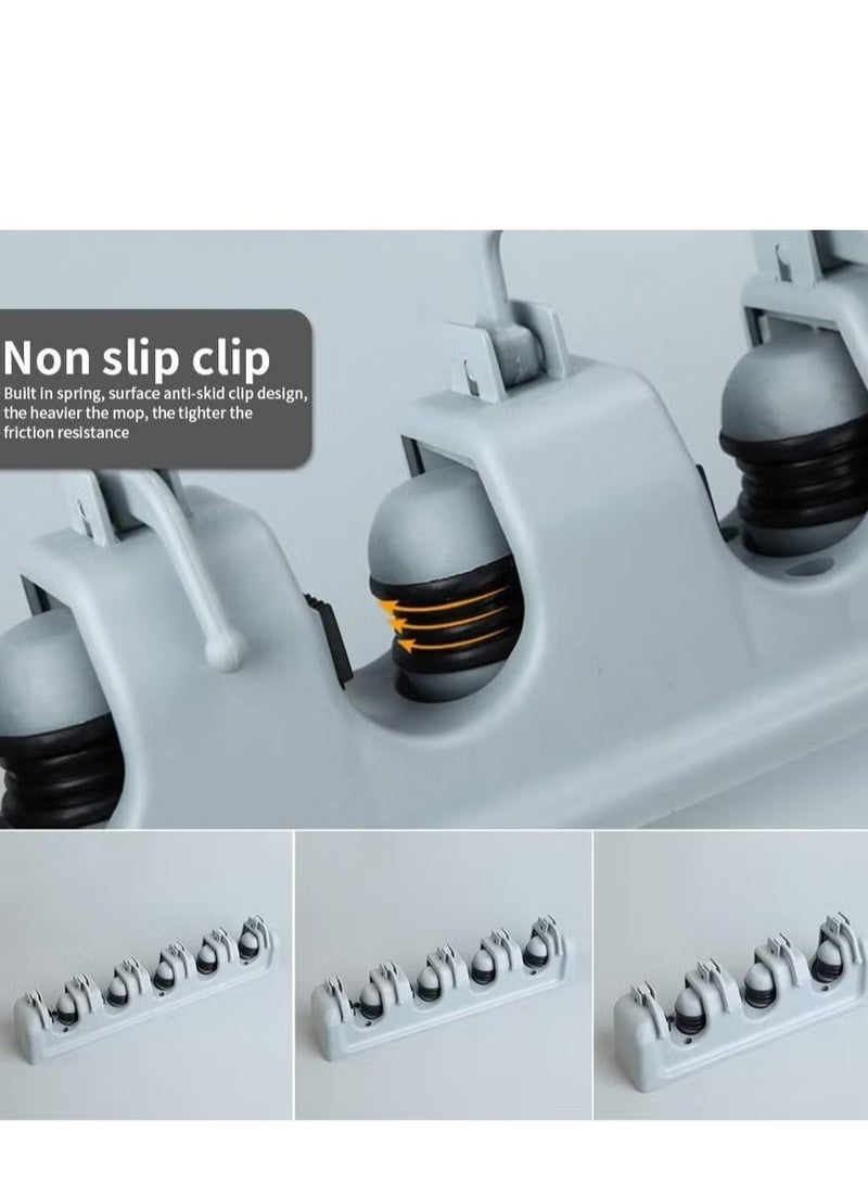 Raxoom "Wall-Mounted Broom and Mop Holder: 5-Slot Organizer with 6 Hooks for Optimal Storage" - Image 4