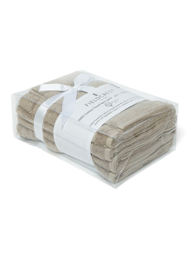 FIELDCREST 6-Piece Plain Bath Towel 500 Gsm 500 Gsm Canvas - Image 5