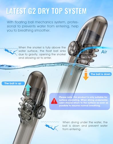 Greatever G2 Full Face Snorkel Mask with Latest Dry Top System,Foldable 180 Degree Panoramic View Snorkeling Mask with Camera Mount,Safe Breathing,Anti-Leak&Anti-Fog - Image 3