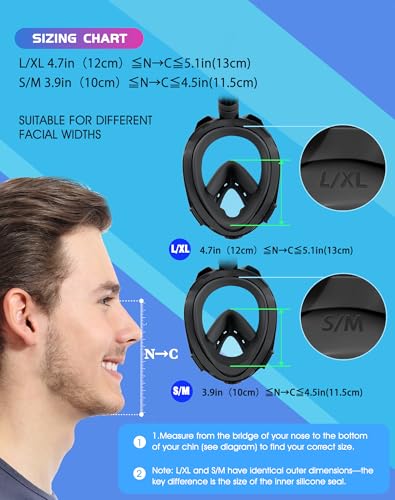 Greatever G2 Full Face Snorkel Mask with Latest Dry Top System,Foldable 180 Degree Panoramic View Snorkeling Mask with Camera Mount,Safe Breathing,Anti-Leak&Anti-Fog - Image 4