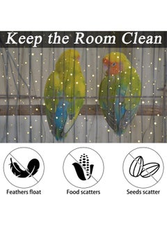 JULMELON 2Pcs Adjustable Bird Cage Seed Catcher(Black) Birdcage Nylon Mesh Cover Twinkle Star Universal Birdcage Cover For Parakeet Round Square Cage With Spring Hook  - Image 5