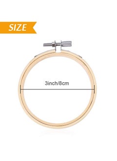 Pllieay Pllieay 12 Pieces 3 Inch Embroidery Hoops Bamboo Circle Cross Stitch Hoop Ring for Embroidery, Art Craft Handy Sewing and Decoration  - Image 3