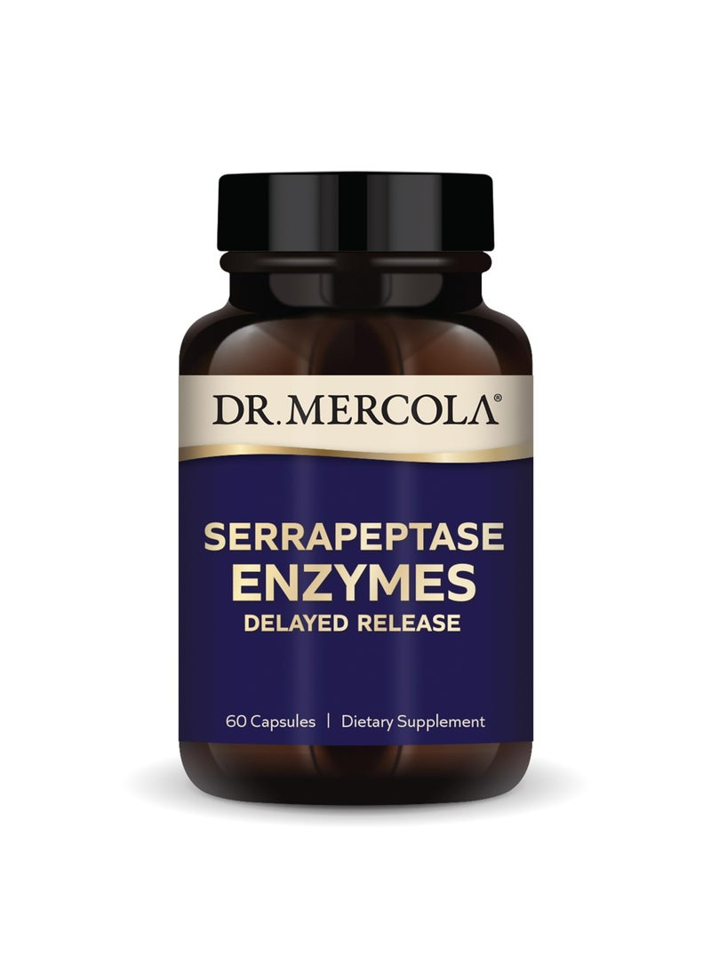 Dr. Mercola Serrapeptase Enzymes Delayed Release, 60 Capsules, Dietary Supplement  - Image 1
