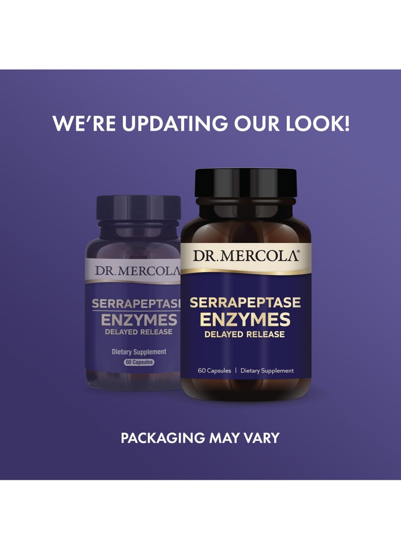 Dr. Mercola Serrapeptase Enzymes Delayed Release, 60 Capsules, Dietary Supplement  - Image 2