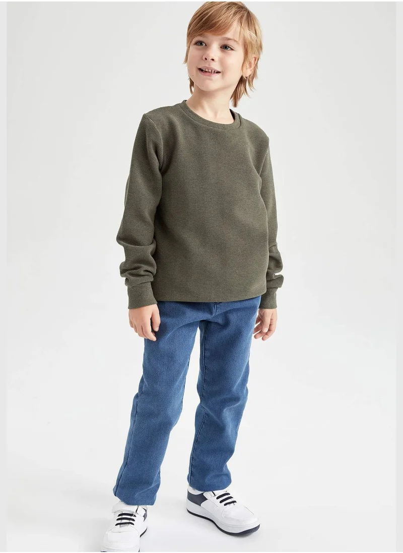 DeFacto Boy Crew Neck Long Sleeve Knitted Sweatshirt