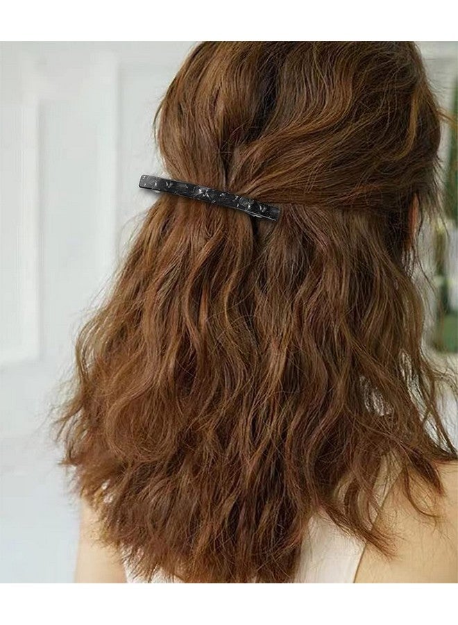 HYFEEL Long French Barrettes For Women Thin Thick Hair Large 4 Inch Hair Clips Ponytail Clamp Stylish Hair Accessories 3Pcs (Black Brown Green) - Image 3