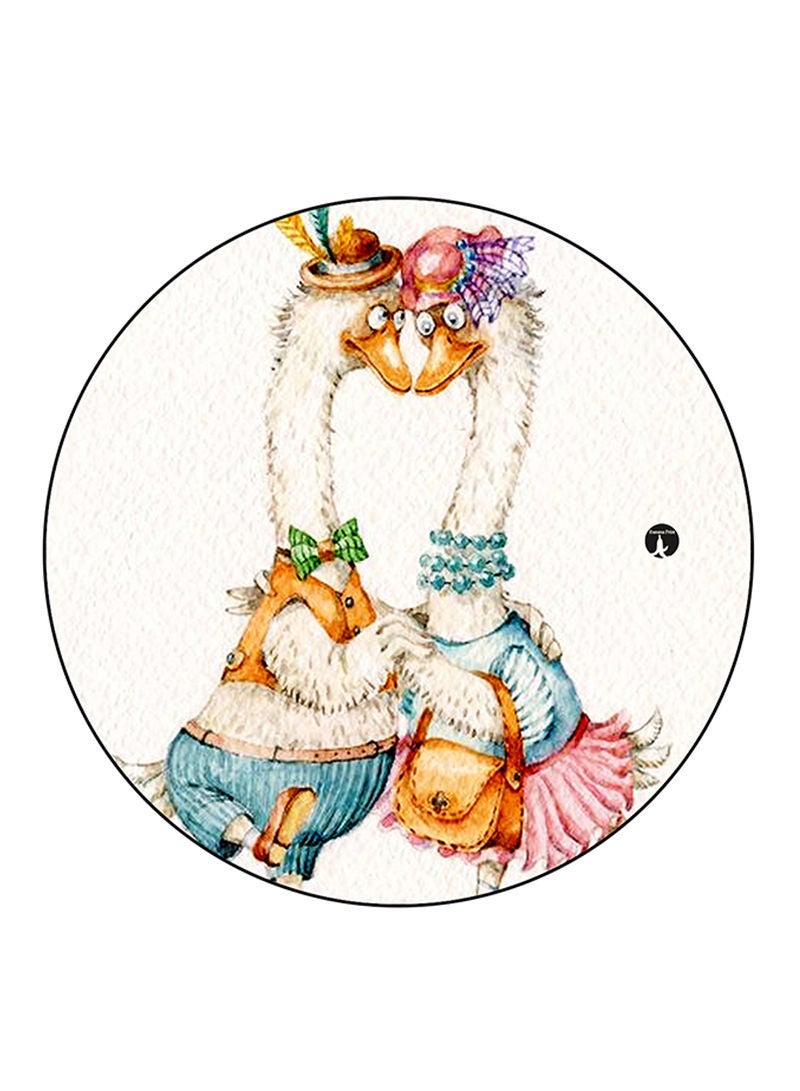 RKN Birds Printed Mouse Pad Round  Multicolour