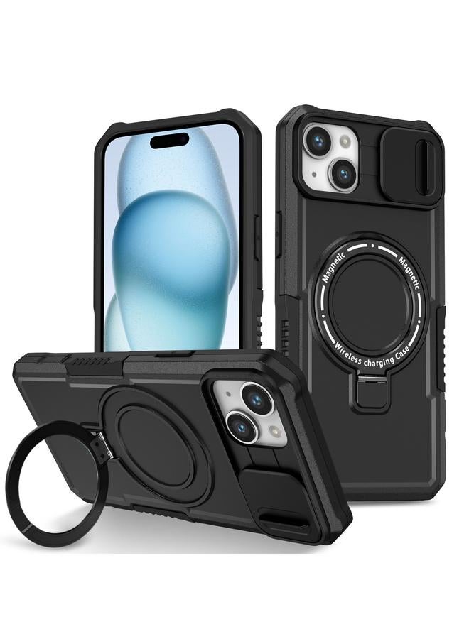 S-TOP Case For iPhone 15 Sliding Camshield MagSafe Holder TPU Hybrid PC Phone Case - Image 1