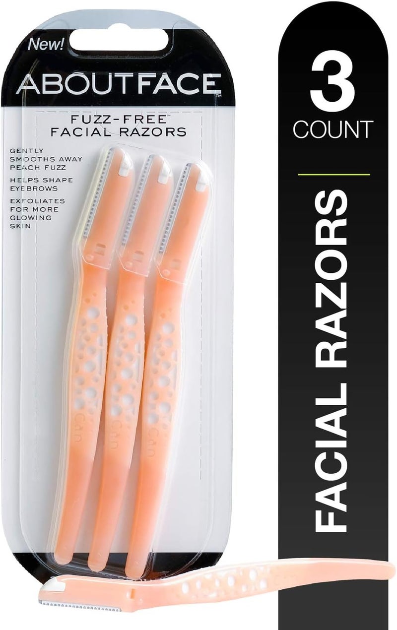About Face Fuzz-Free Facial Razors for Shaving & Exfoliating - Includes 3 Beauty Groomers - For Face, Lips & Eyebrows - Image 1