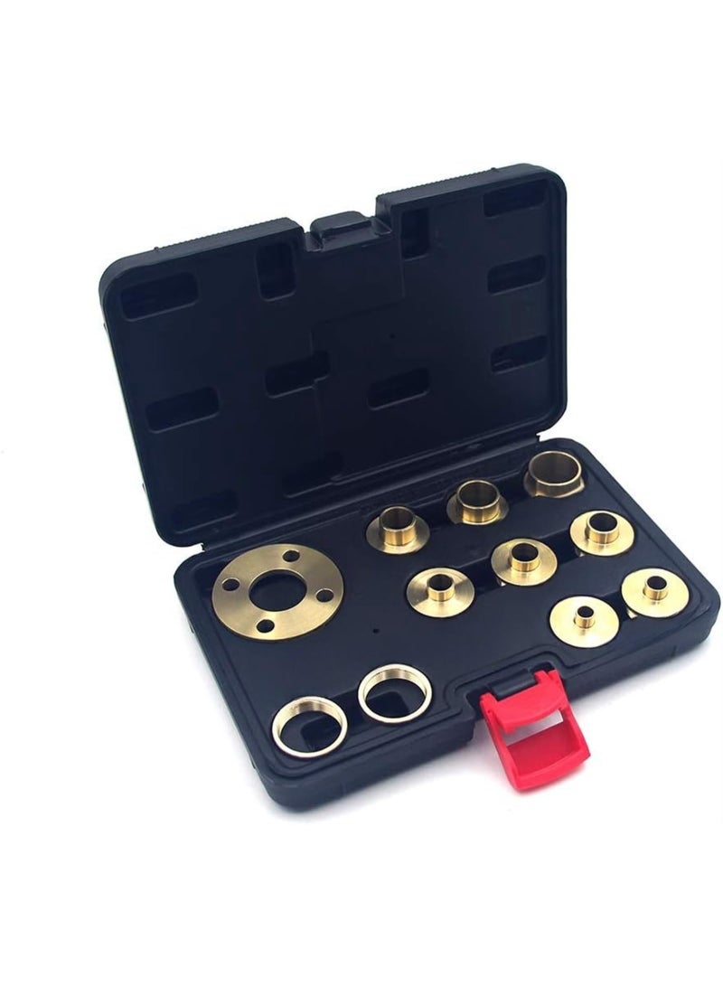 GGOOT DCT Brass Router Template Guides Bushing Set,11Pcs Brass Template Guide Kit With Lock Nuts Axle Sleeve,  Router Bases or Router Insert Plates - Image 3