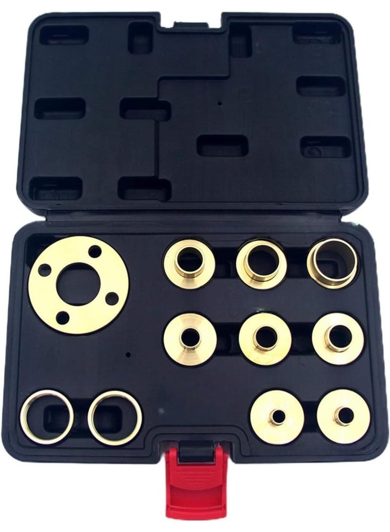 GGOOT DCT Brass Router Template Guides Bushing Set,11Pcs Brass Template Guide Kit With Lock Nuts Axle Sleeve,  Router Bases or Router Insert Plates - Image 1