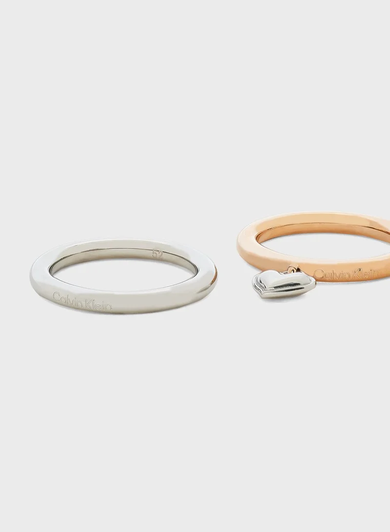 CALVIN KLEIN Stainless Steel & Ionic Rose Gold Plated Steel Ring