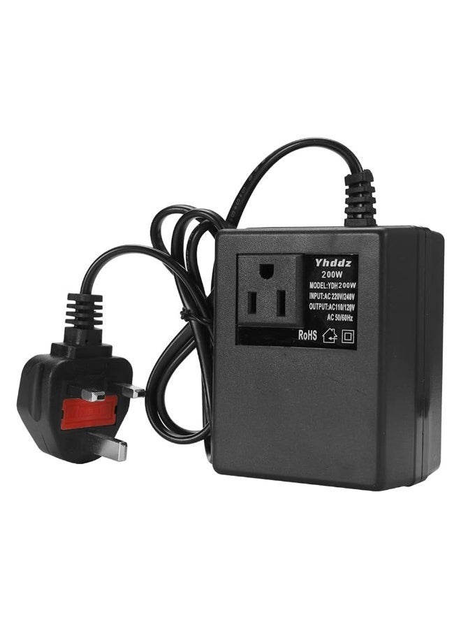 محول جهد منزلي ذكي وفعال 200 واط AC 220 فولت إلى 110 فولت - Image 1