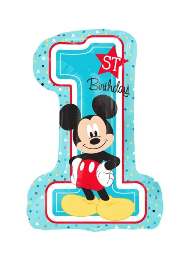 NIBEMINENT SuperShape Mickey 1st Birthday Balloon P38 71x48cm - Image 1