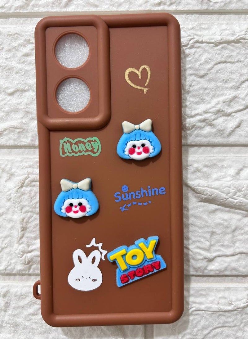 غطاء خلفي بتصميم شخصية كرتونية متوافق مع هاتف أوبو A58 - 78